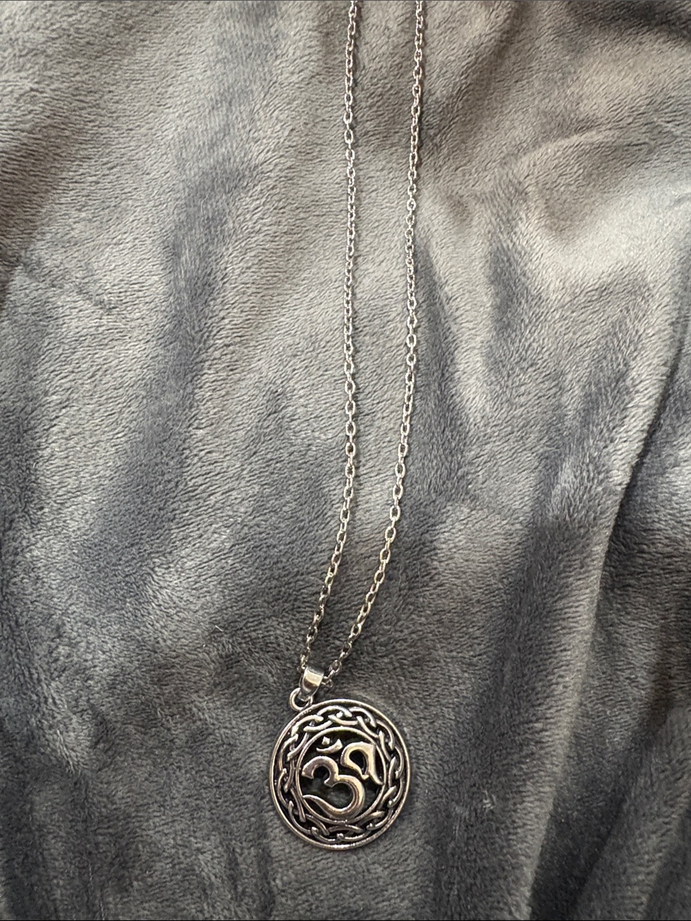 9-Silver Om Symbol Pendant Necklace